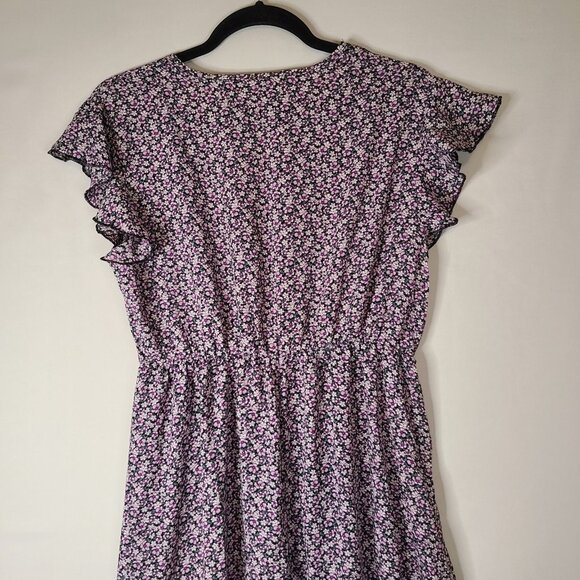 SHEIN Purple Floral Midi Dress - Picture 3 of 6